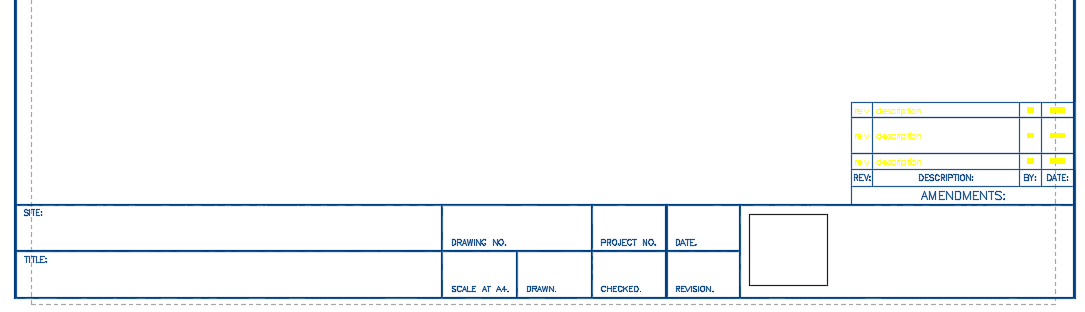 Title Block A4 Paper Horizontal  Layout